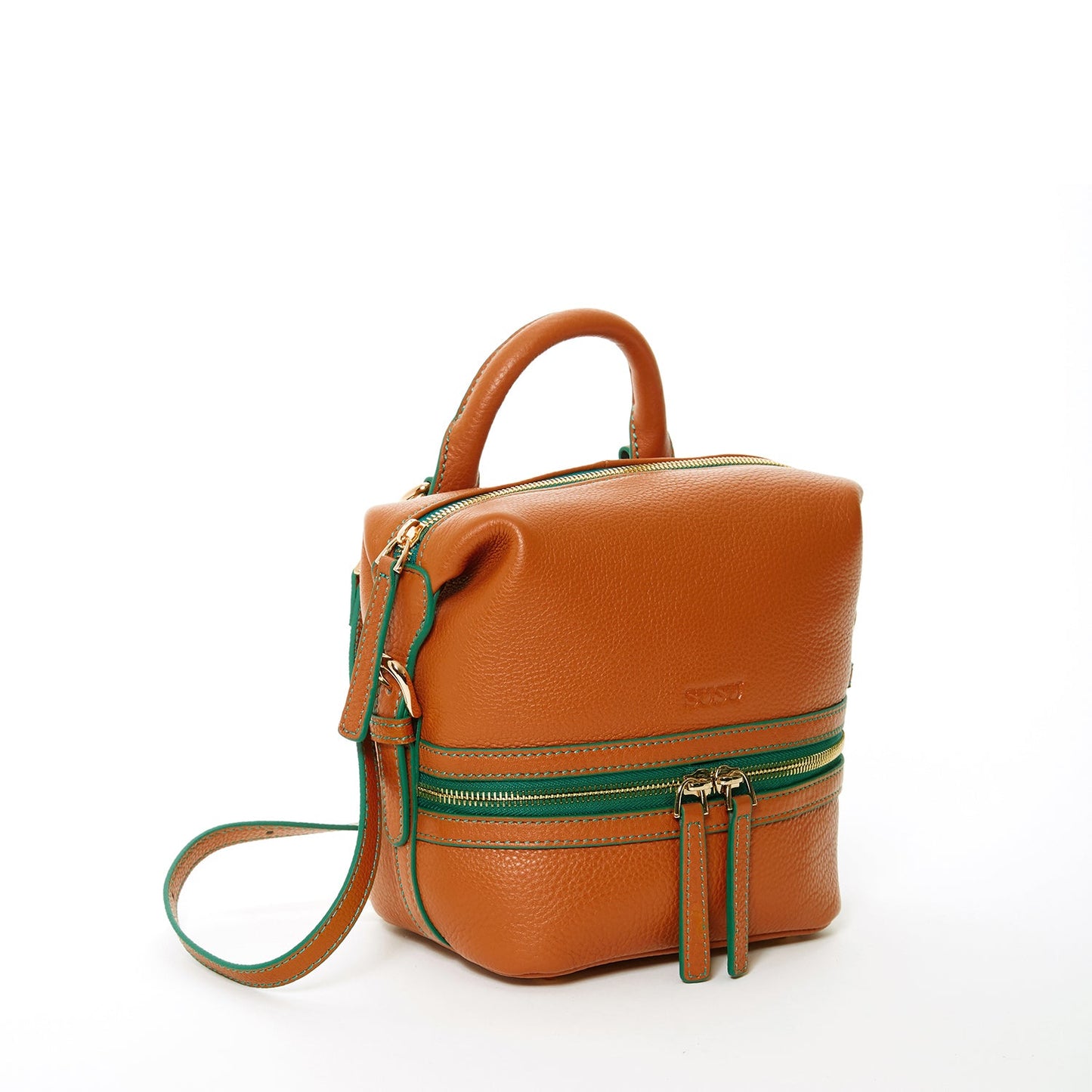 SUSU Brown Leather Backpack Purse for Women Convertible Crossbody Bag Medium Size with Front and Back Pockets