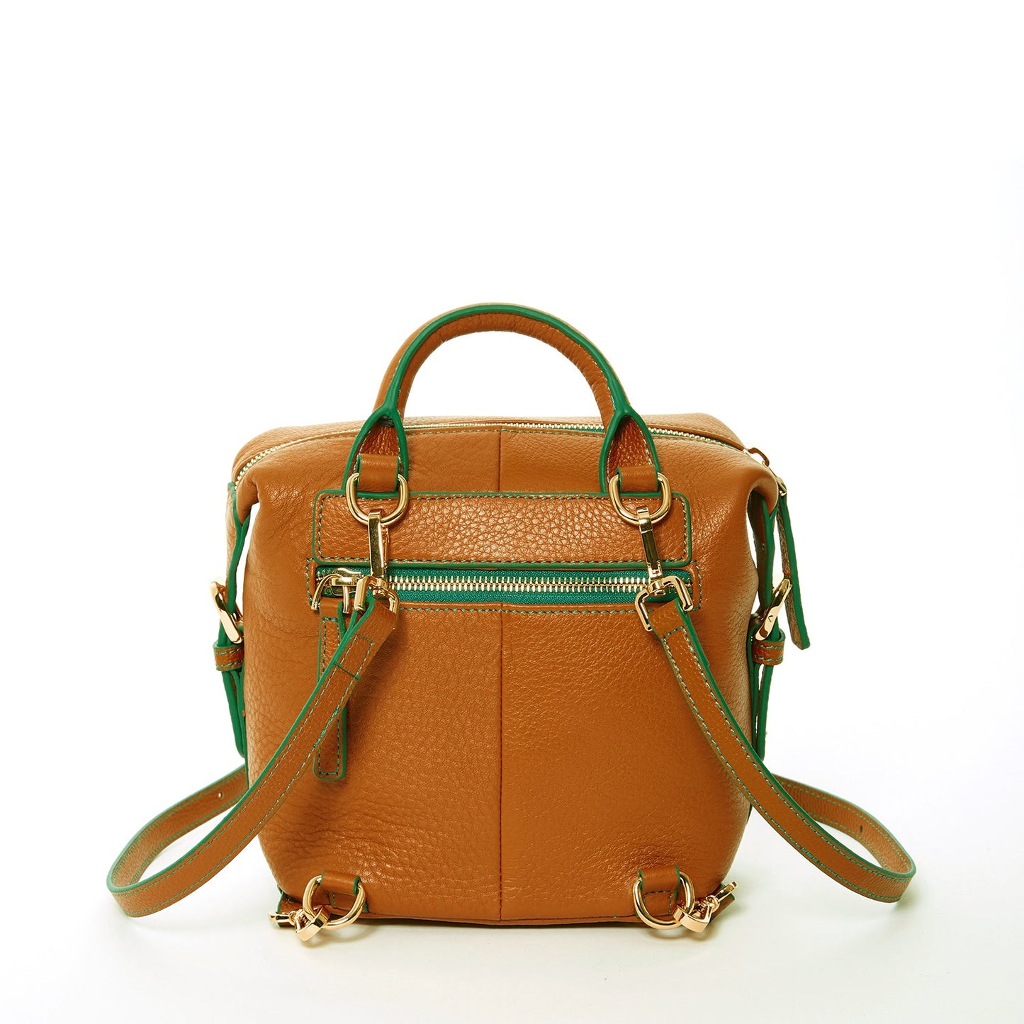 SUSU Brown Leather Backpack Purse for Women Convertible Crossbody Bag Medium Size with Front and Back Pockets