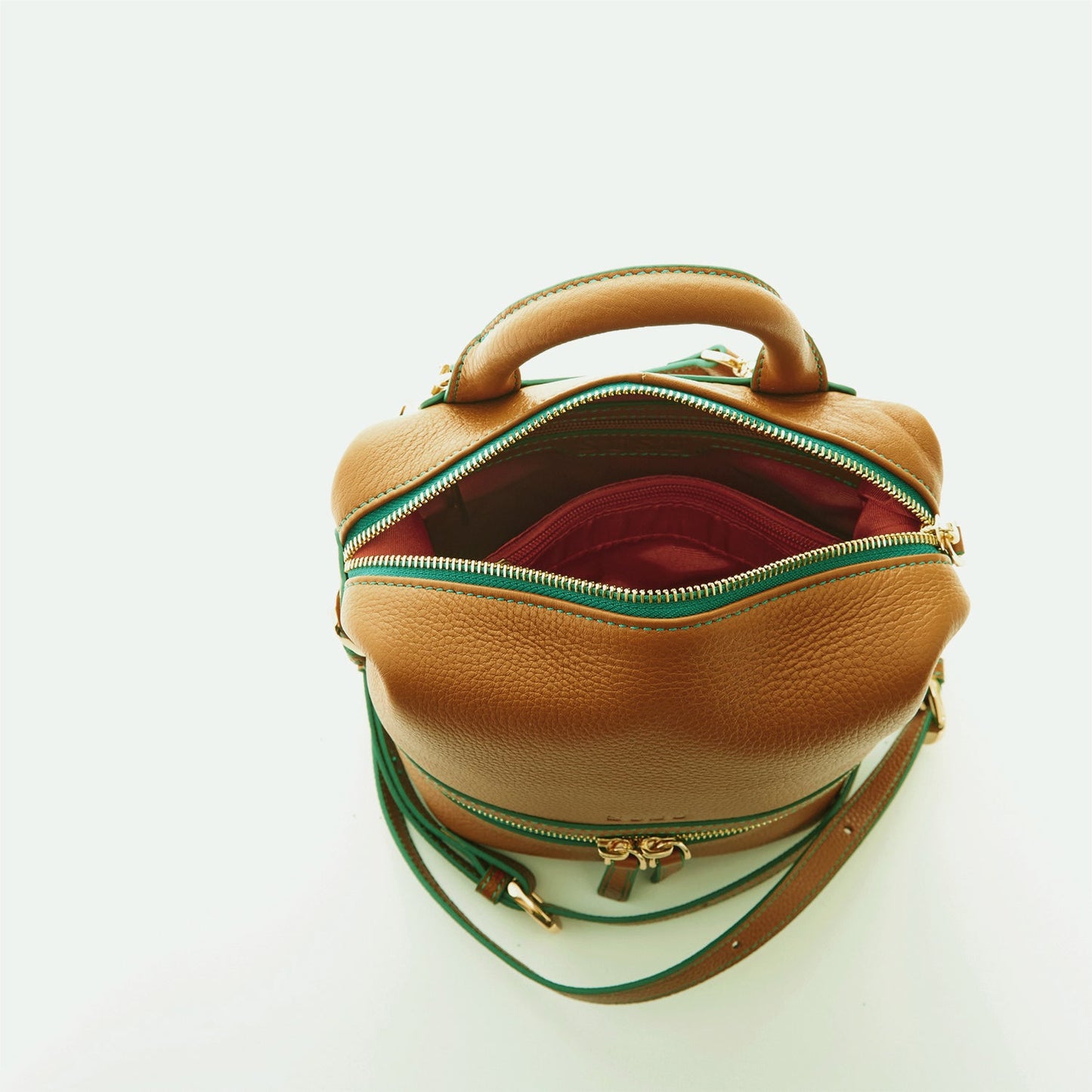 SUSU Brown Leather Backpack Purse for Women Convertible Crossbody Bag Medium Size with Front and Back Pockets