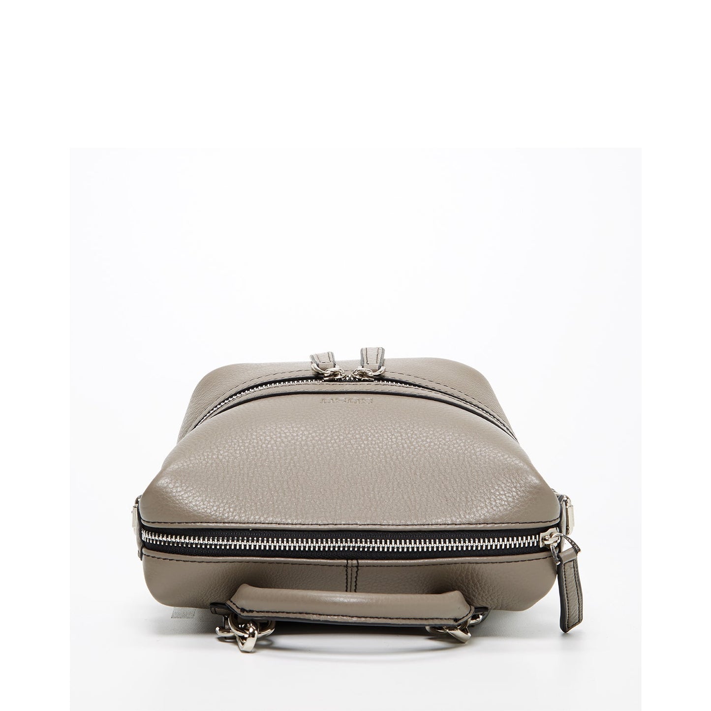 SUSU Gray Leather Backpack Purse for Women Convertible Crossbody Bag Medium Size with Front and Back Pockets