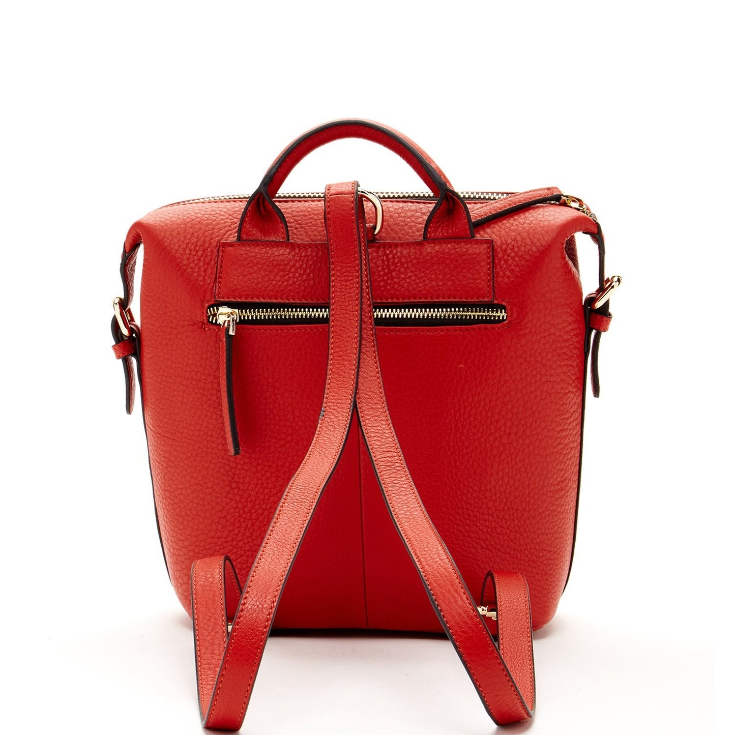 SUSU Red Leather Backpack Purse Convertible Crossbody Bag