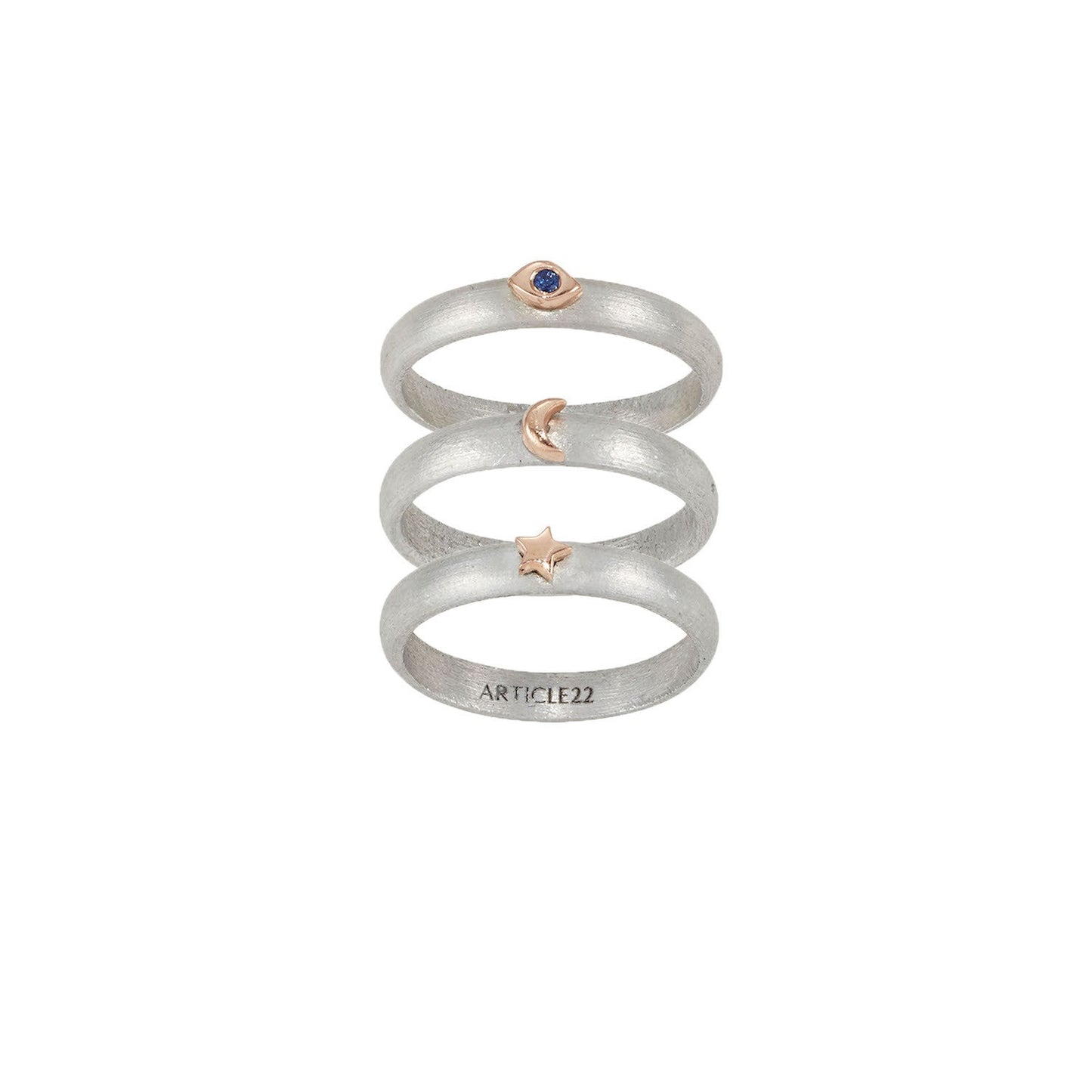 COSMOS MOON STAR EYE RING 14K GOLD - LAST CHANCE