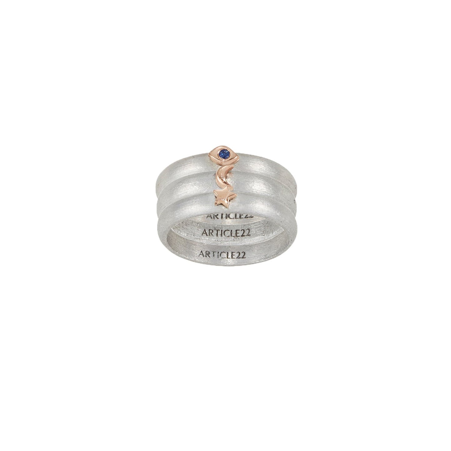 COSMOS MOON STAR EYE RING 14K GOLD - LAST CHANCE