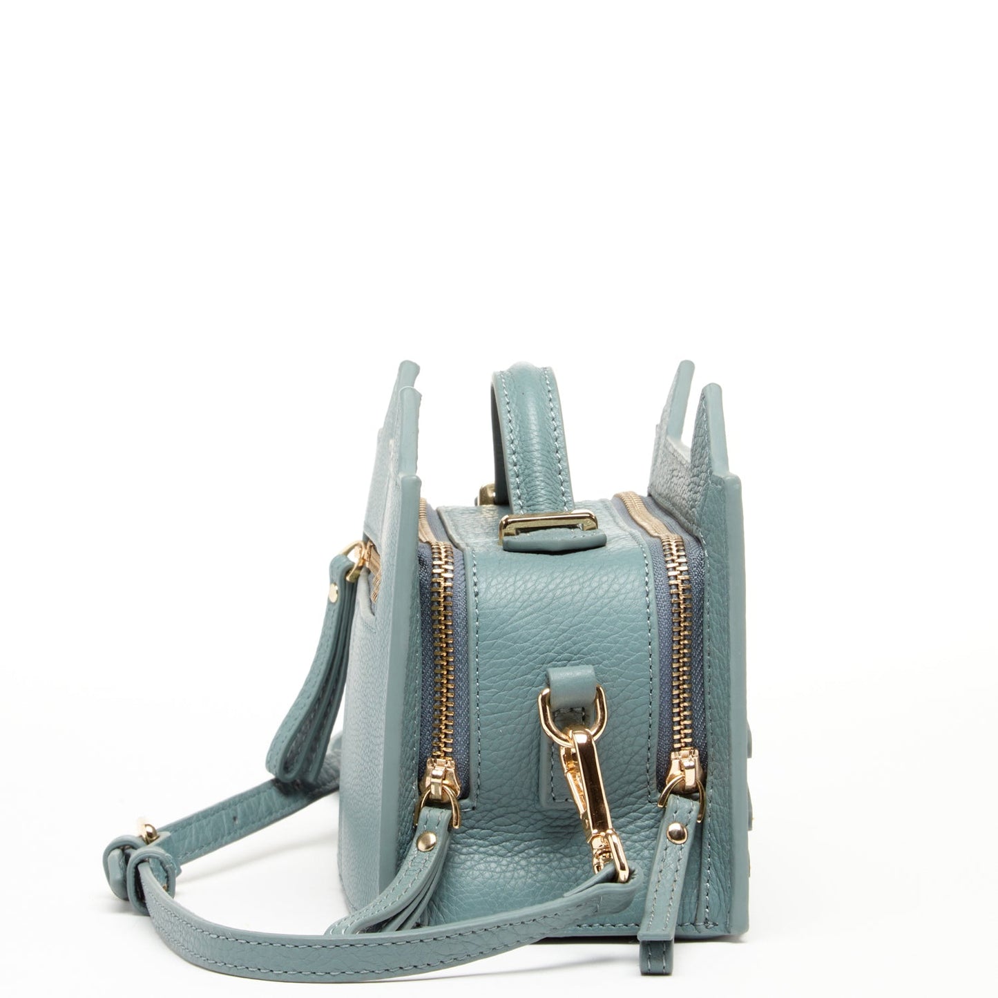 SUSU Leather Cat Purse Crossbody Bag Mineral Blue Handbag for Women