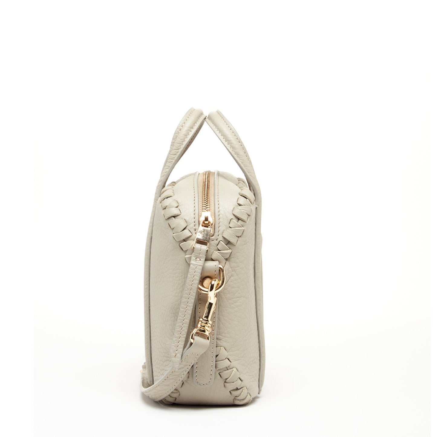 SUSU Leather Crossbody Bag Medium Size Women's Handbag Grayish Beige Purse
