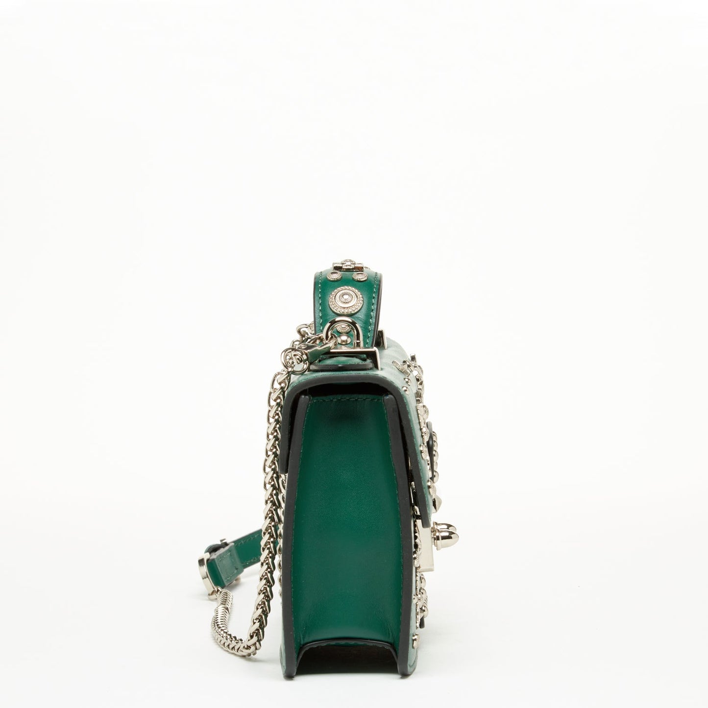 SUSU Small Leather Crossbody Bag Dark Green Purse Women's Handbag