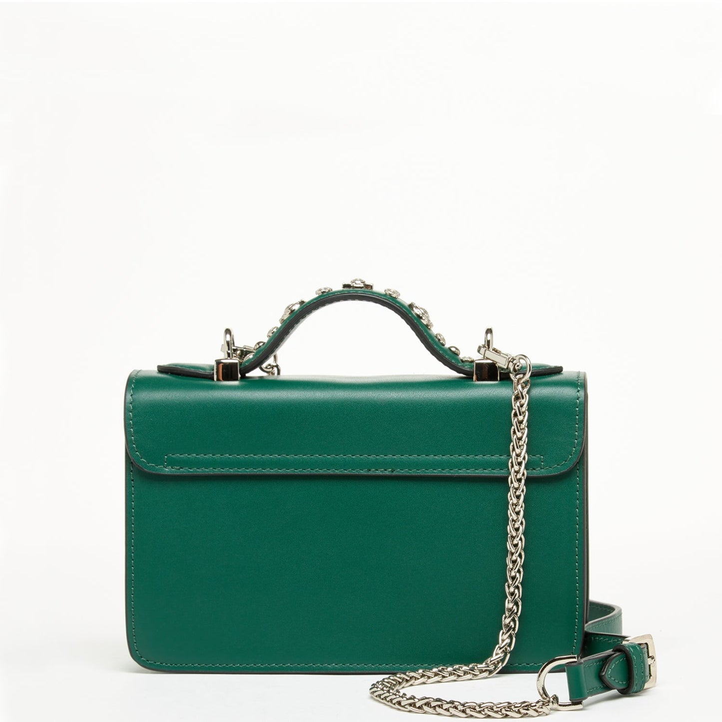 SUSU Small Leather Crossbody Bag Dark Green Purse Women's Handbag