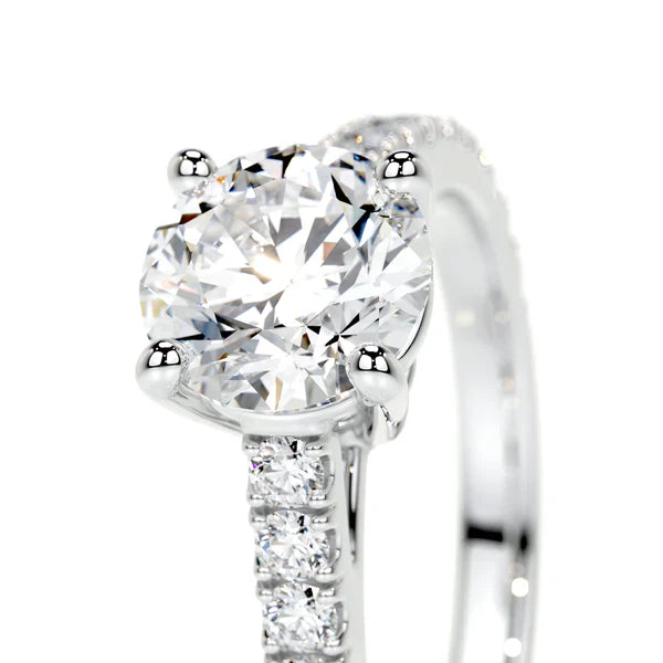 Round Brilliant Lab Grown Diamond Engagement Ring (F/VS) in 14K White Gold - Choice of 1ctw or 2ctw