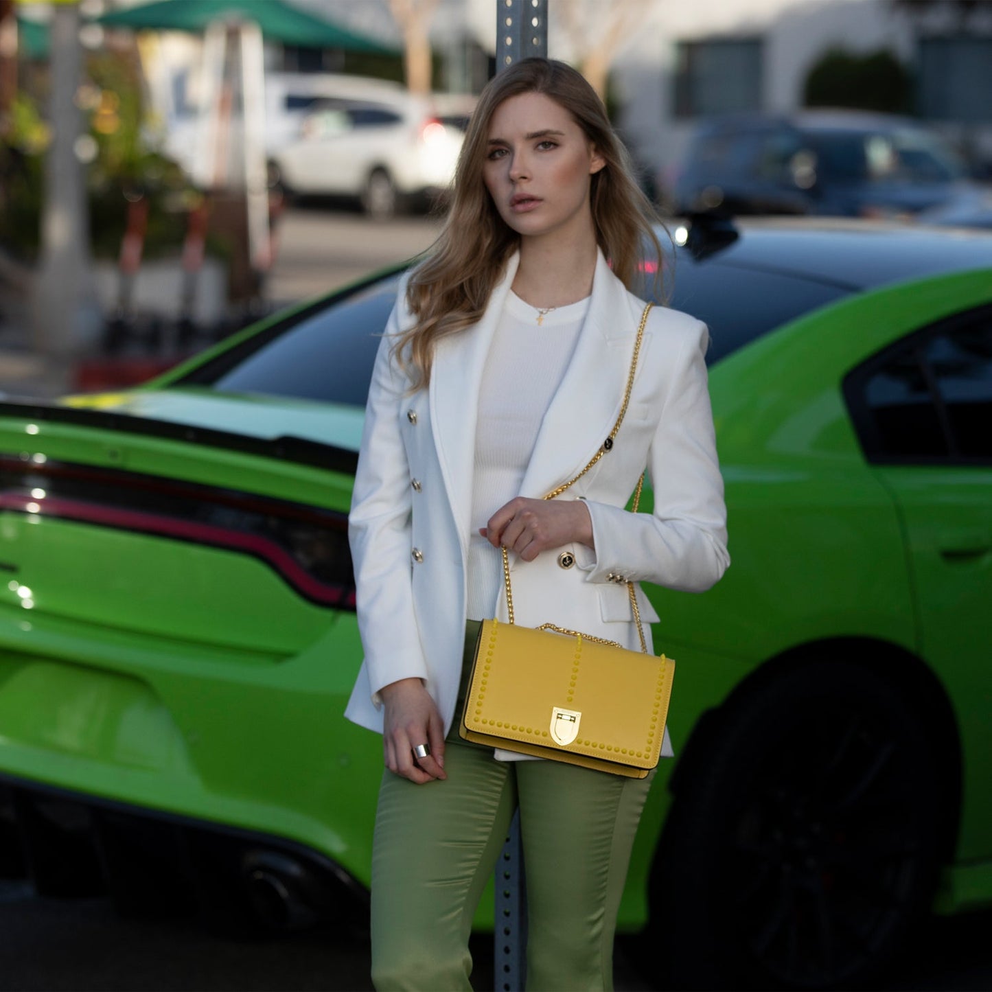 Josie Mustard Yellow Leather Purse