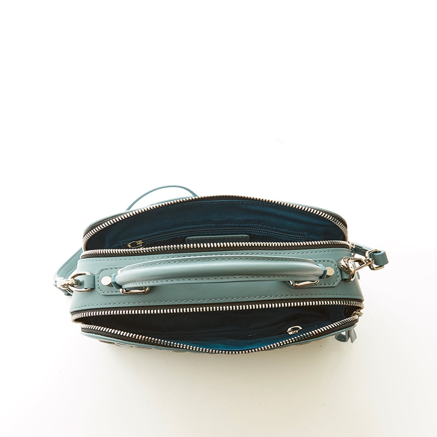 SUSU Woven Leather Crossbody Bag Blue Purse Women's Handbag