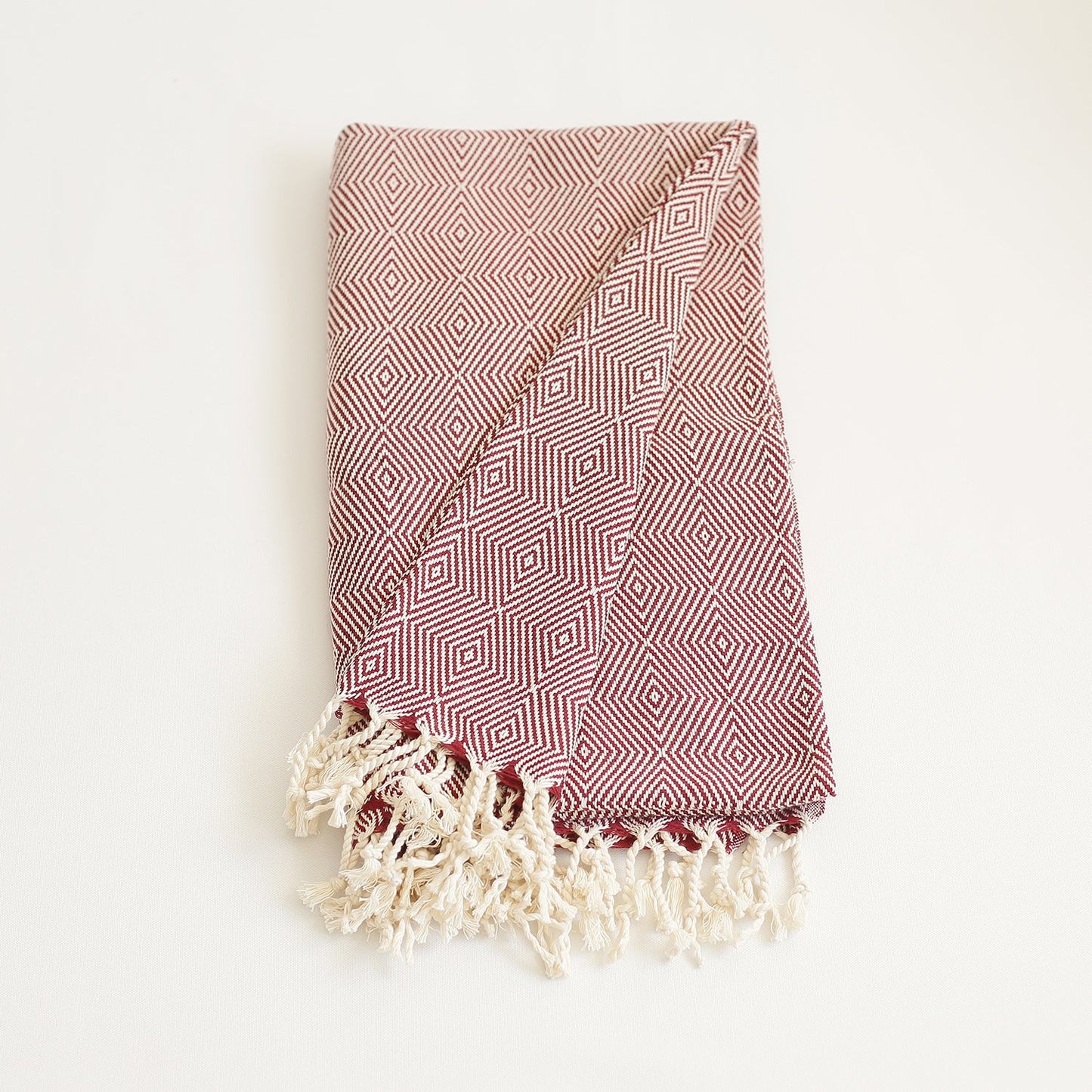 Handwoven Throw Blanket Single 40" x 70" Turkish Cotton 100% with Tassels for Couch, Sofa, Bedding