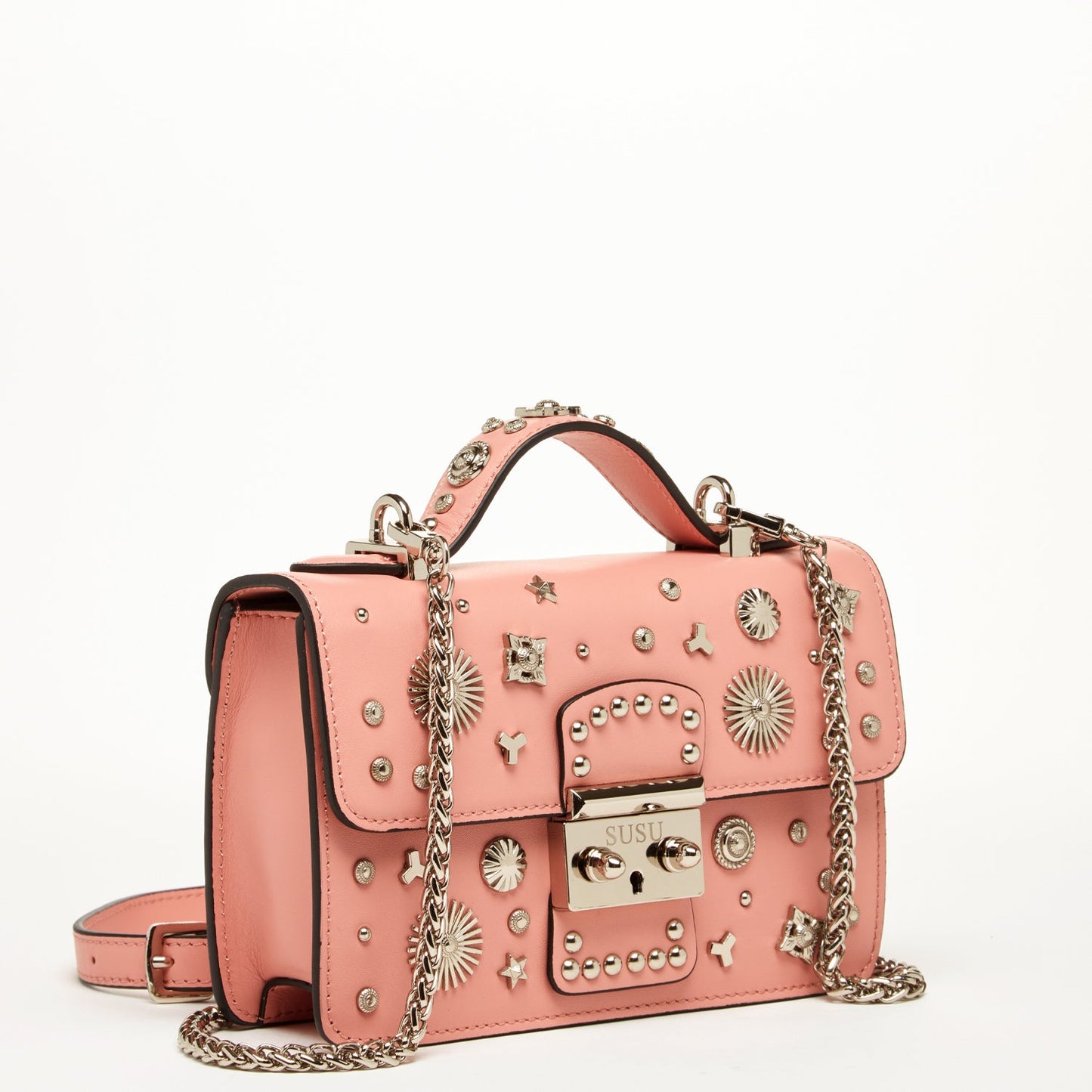 SUSU Pink Purse Small Leather Crossbody Bag Women's Handbag