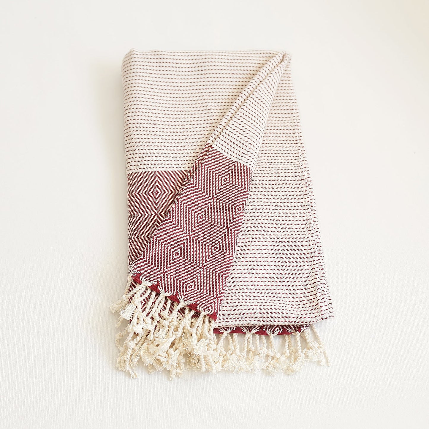 Handwoven Throw Blanket Set of 2 40" x 70" Turkish Cotton 100% with Tassels for Couch, Sofa, Bedding
