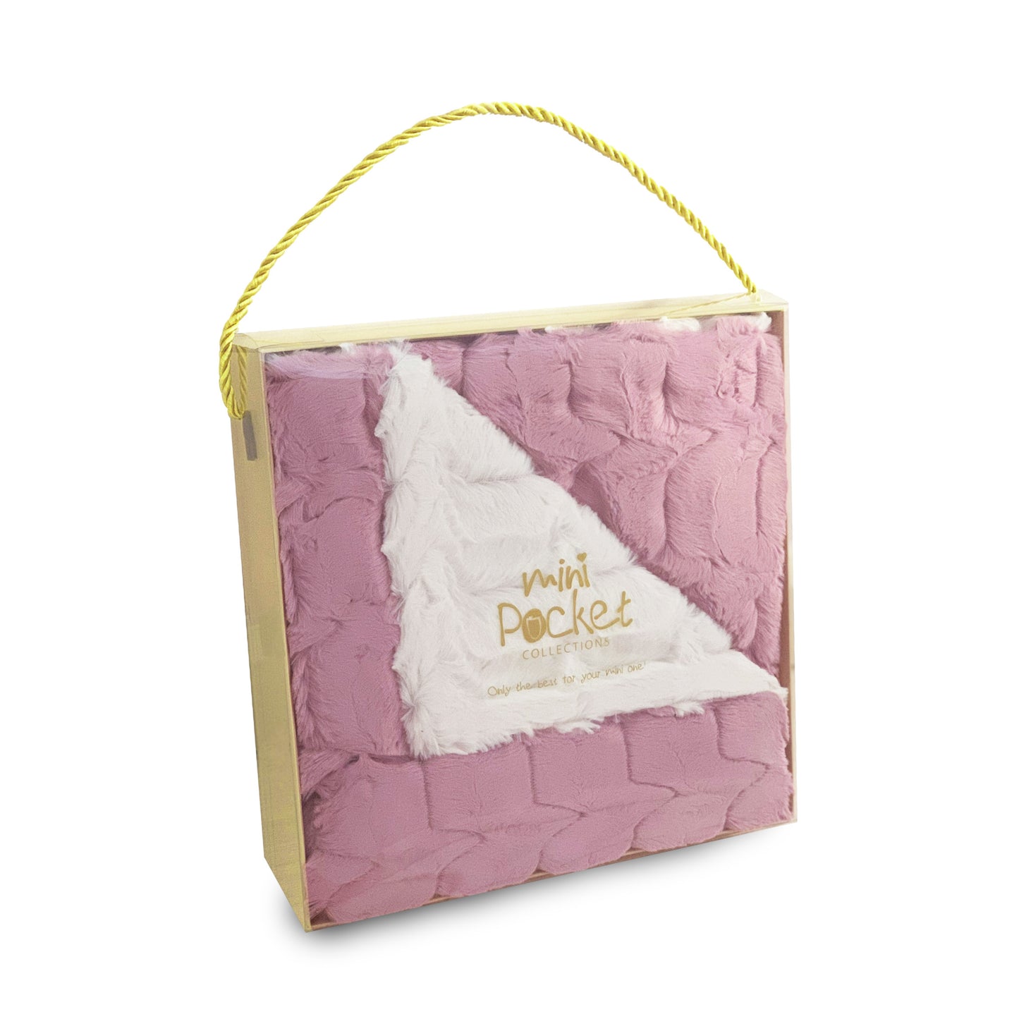 FAUX FUR WAVY BABY BLANKET IN GIFT BOX (MPB4)
