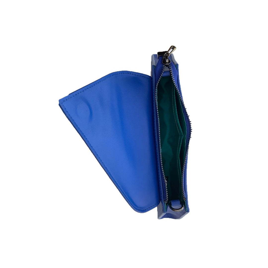 SUSU Leather Clutch Bag Evening Purse Cobalt Blue Unique Women's Handbag