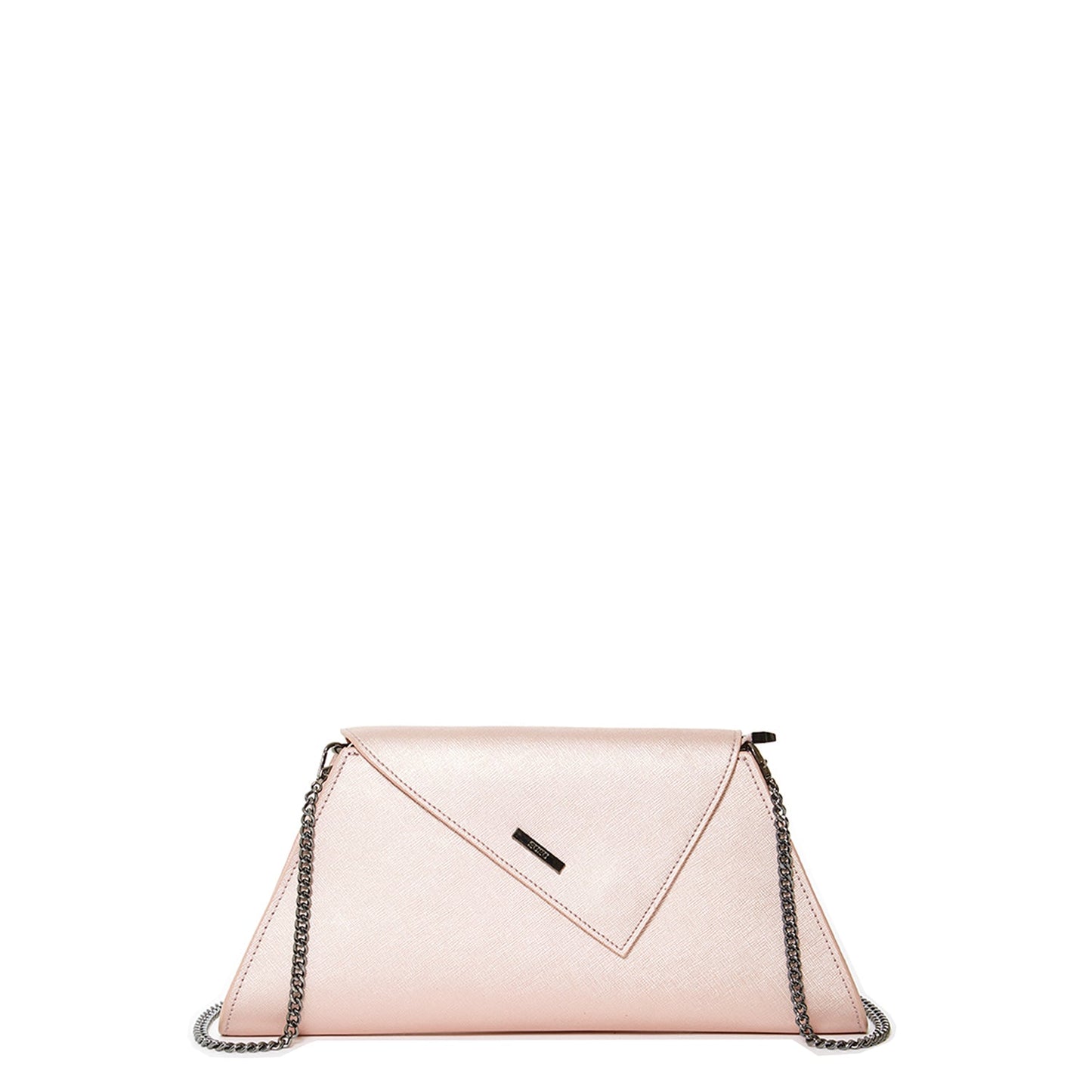 SUSU Rose Gold Metallic Leather Clutch Bag Unique Evening Purse Women's Handbag