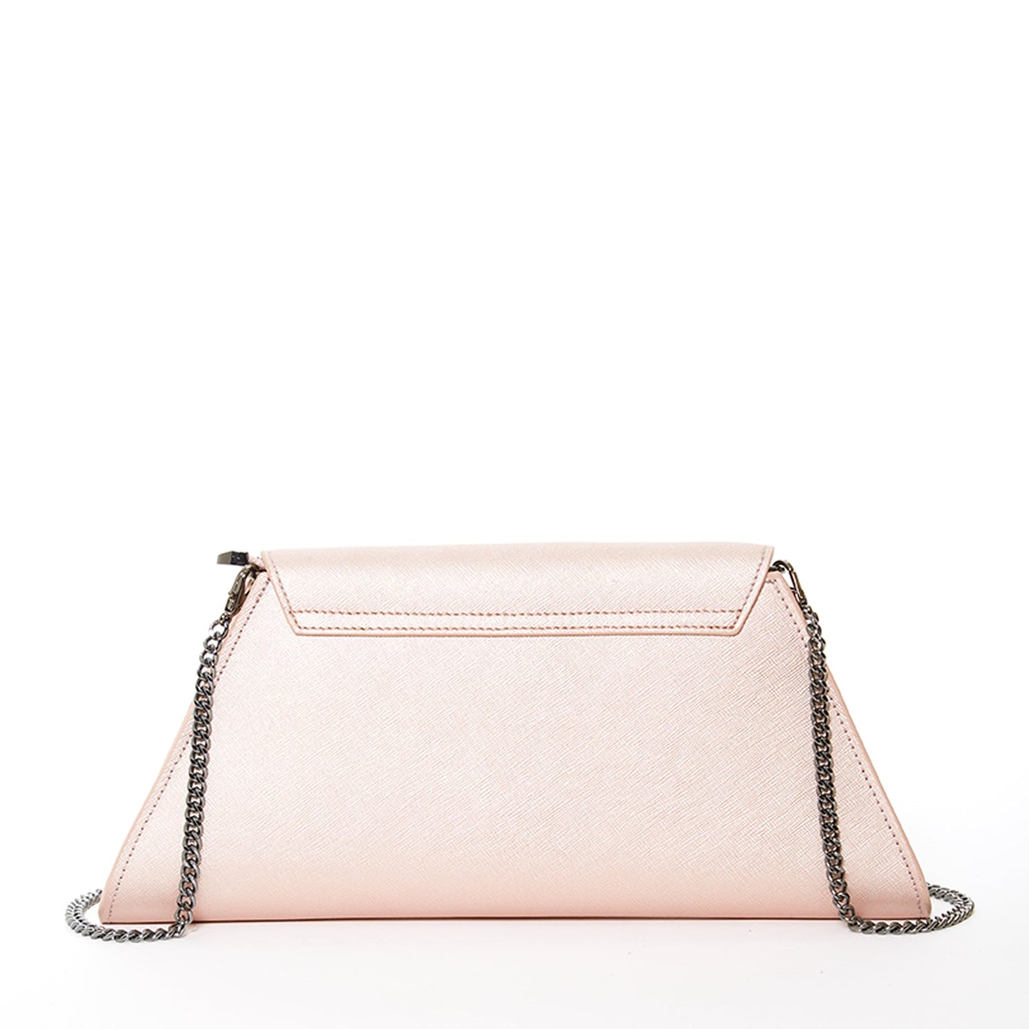 SUSU Rose Gold Metallic Leather Clutch Bag Unique Evening Purse Women's Handbag