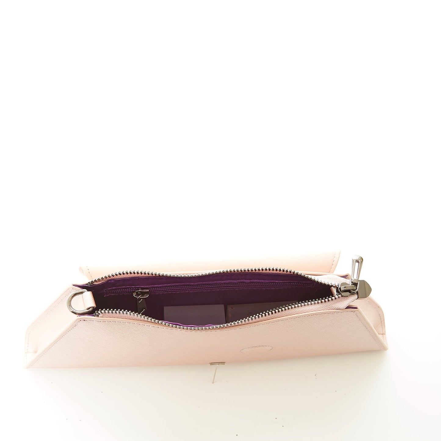 SUSU Rose Gold Metallic Leather Clutch Bag Unique Evening Purse Women's Handbag