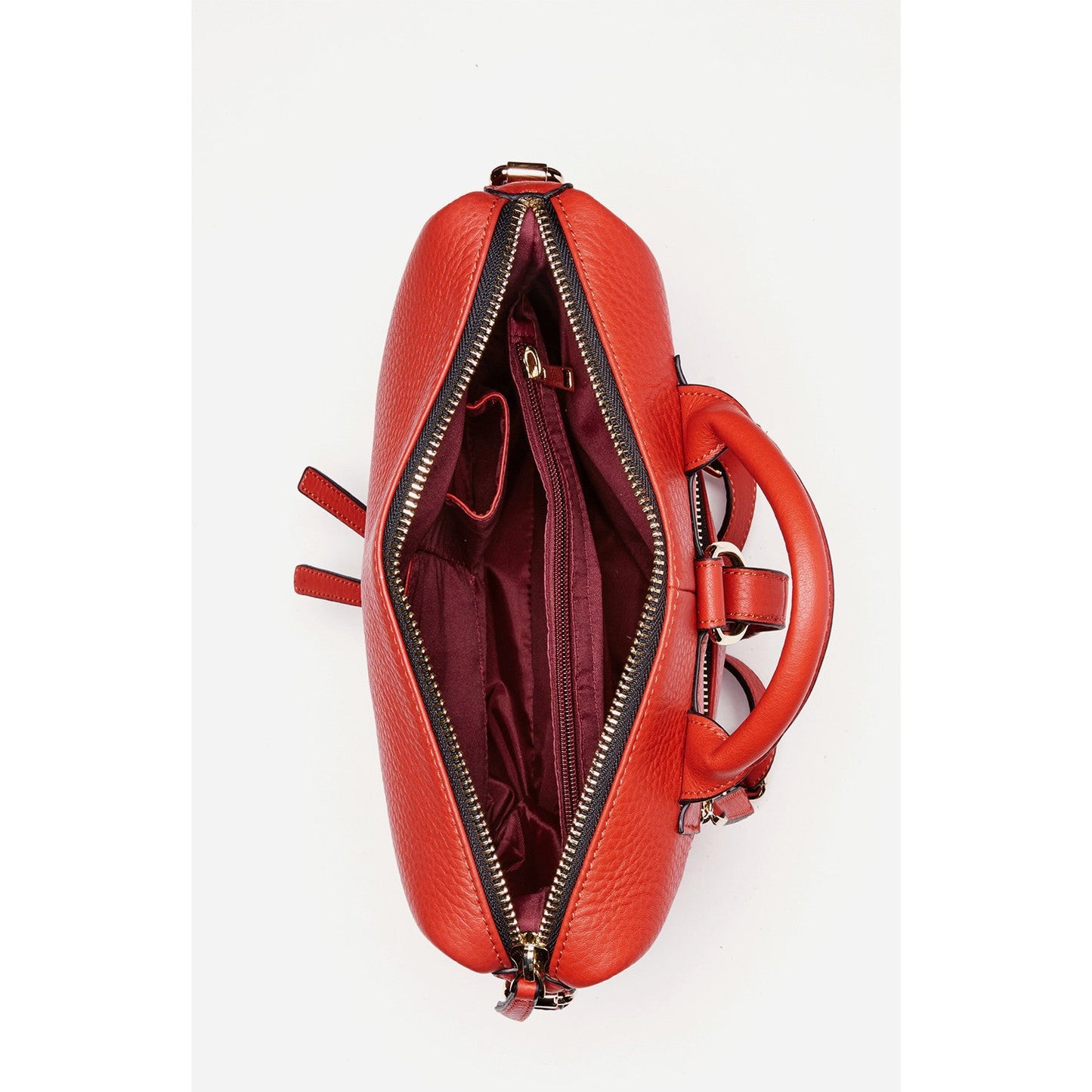 SUSU Red Leather Backpack Purse Convertible Crossbody Bag