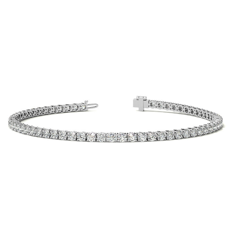 3.50 CTW Lab Grown Diamond Tennis Bracelet in 14kt White/Yellow Gold (G/VS) AGI Certified