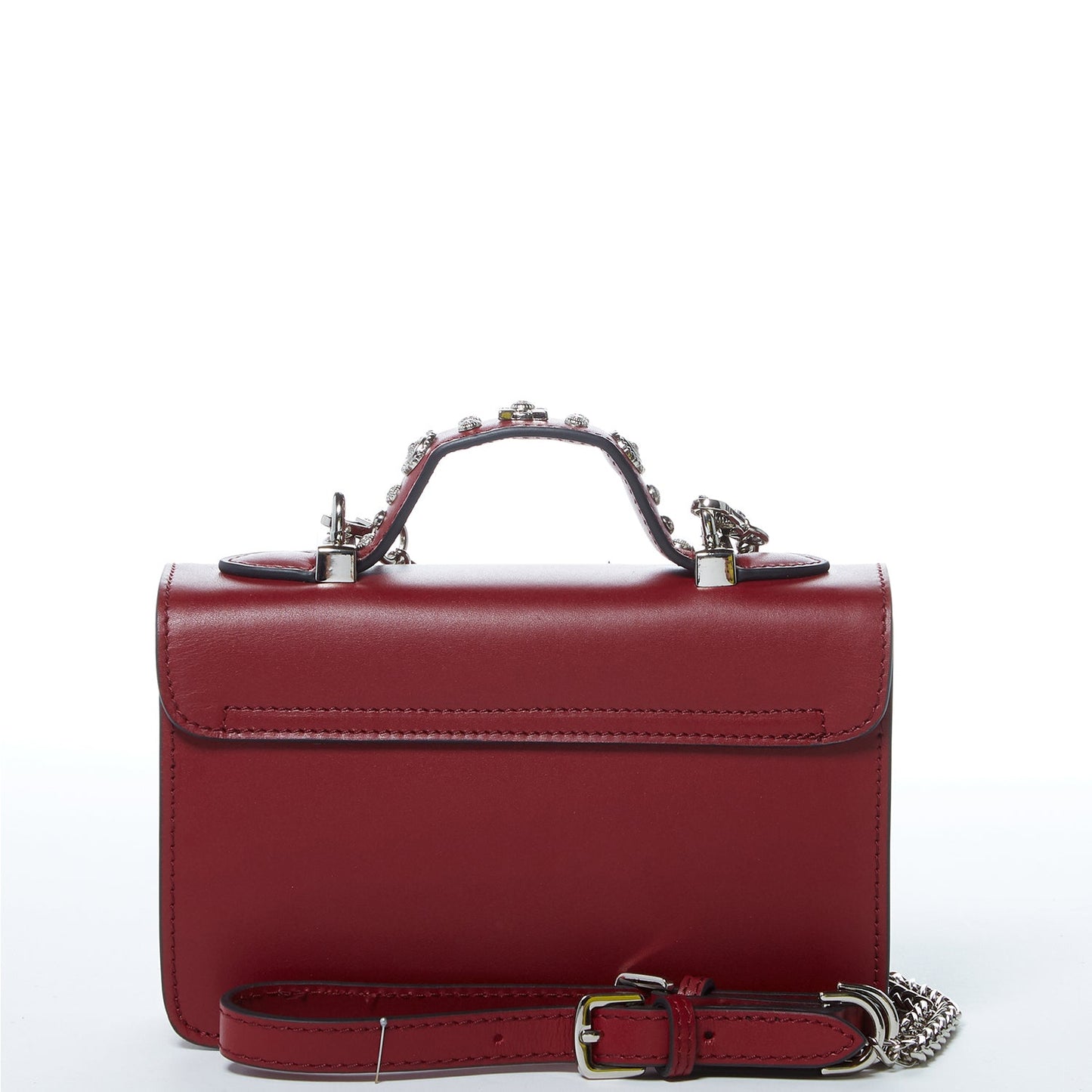 SUSU Studded Small Leather Crossbody Bag Burgundy Purse Women's Handbag