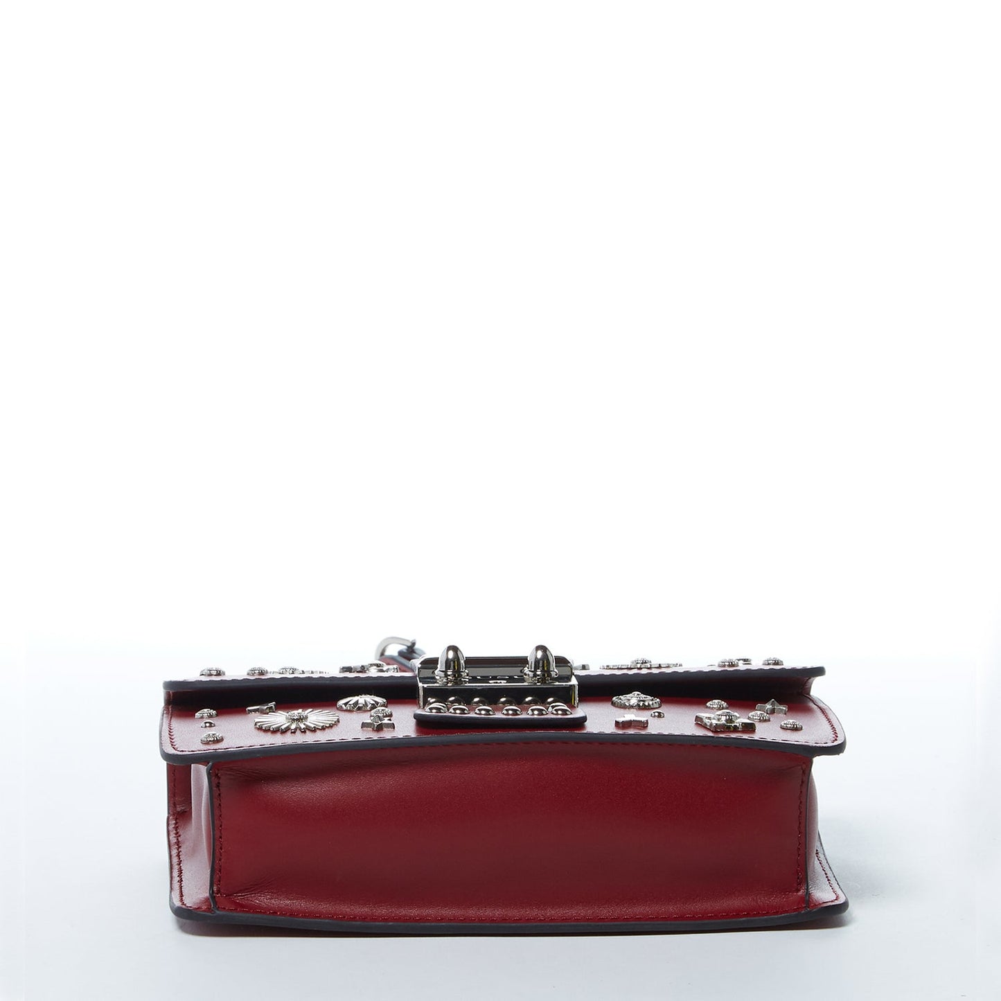 SUSU Studded Small Leather Crossbody Bag Burgundy Purse Women's Handbag