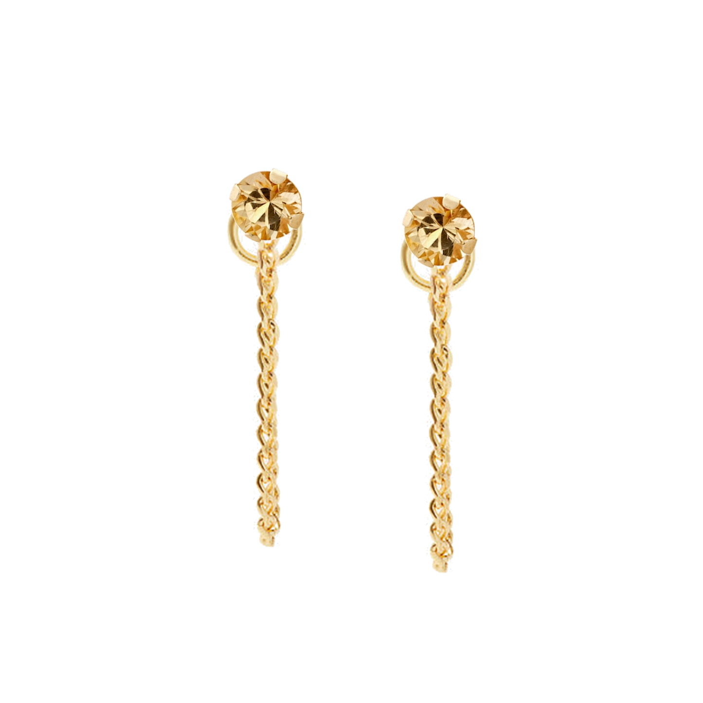 Gemstone Chain Link Studs