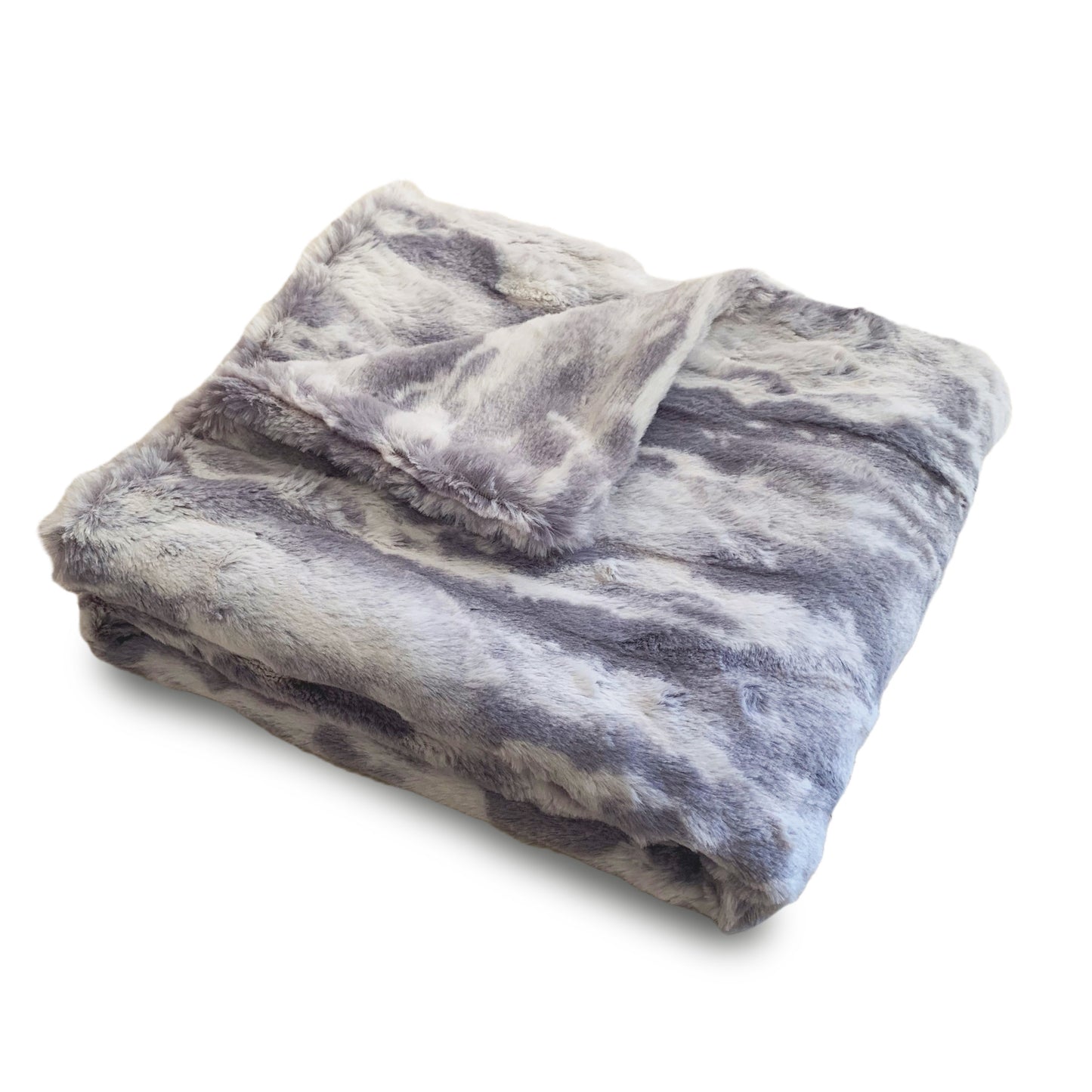 FAUX FUR MARBLEIZED BABY BLANKET IN GIFT BOX (MPB4)