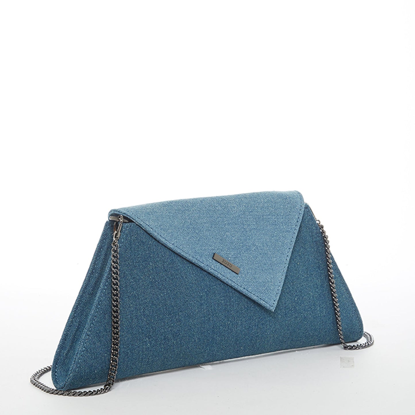 SUSU Denim Clutch Bag Two Tone Crossbody Evening Purse Unique Women's Handbag