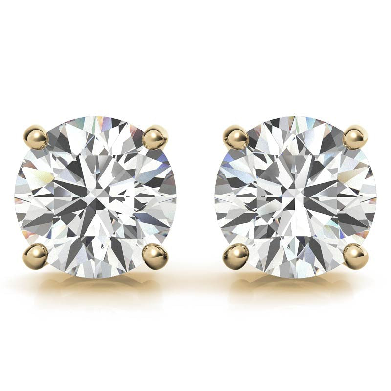 AGI Certified 2.00 CTW Lab Grown Diamond (G/VS) Stud Earrings in 14K Yellow or White Gold