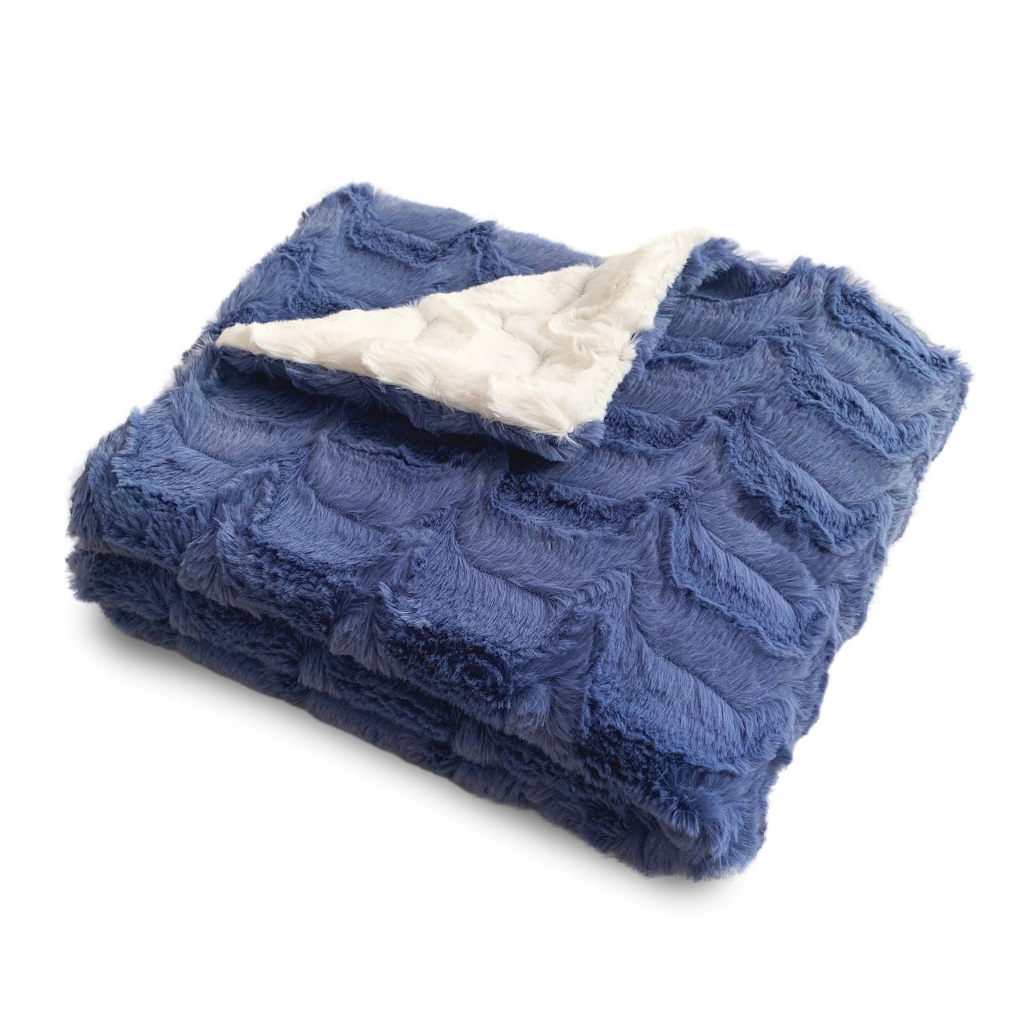FAUX FUR WAVY BABY BLANKET IN GIFT BOX (MPB4)