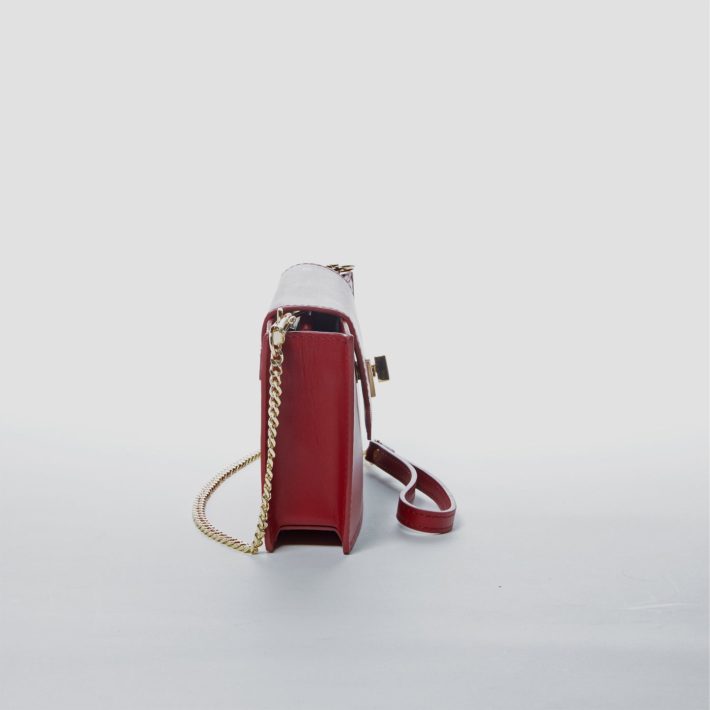 SUSU Mini Crossbody Bag Small Leather Burgundy Purse Wristlet Women's Handbag