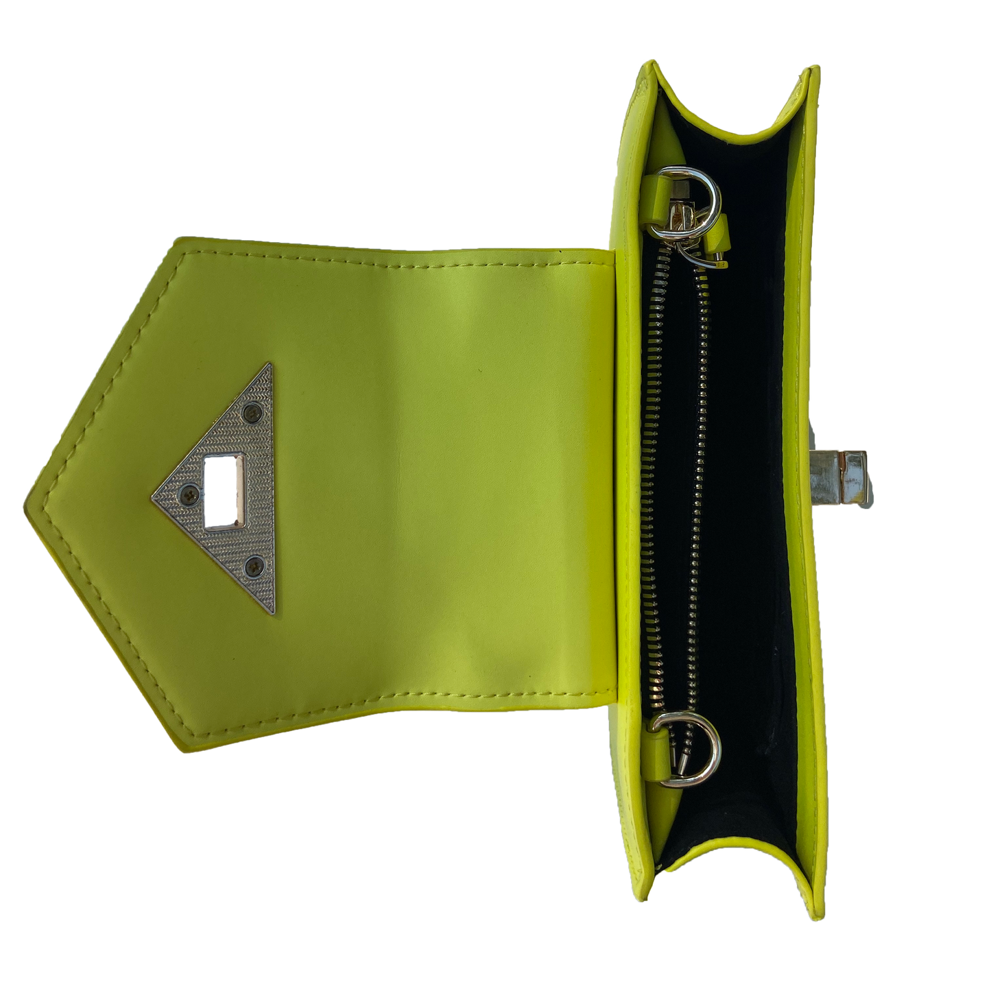 SUSU Bright Yellow Mini Crossbody Purse Chain Strap Leather Wristlet Women's Handbag