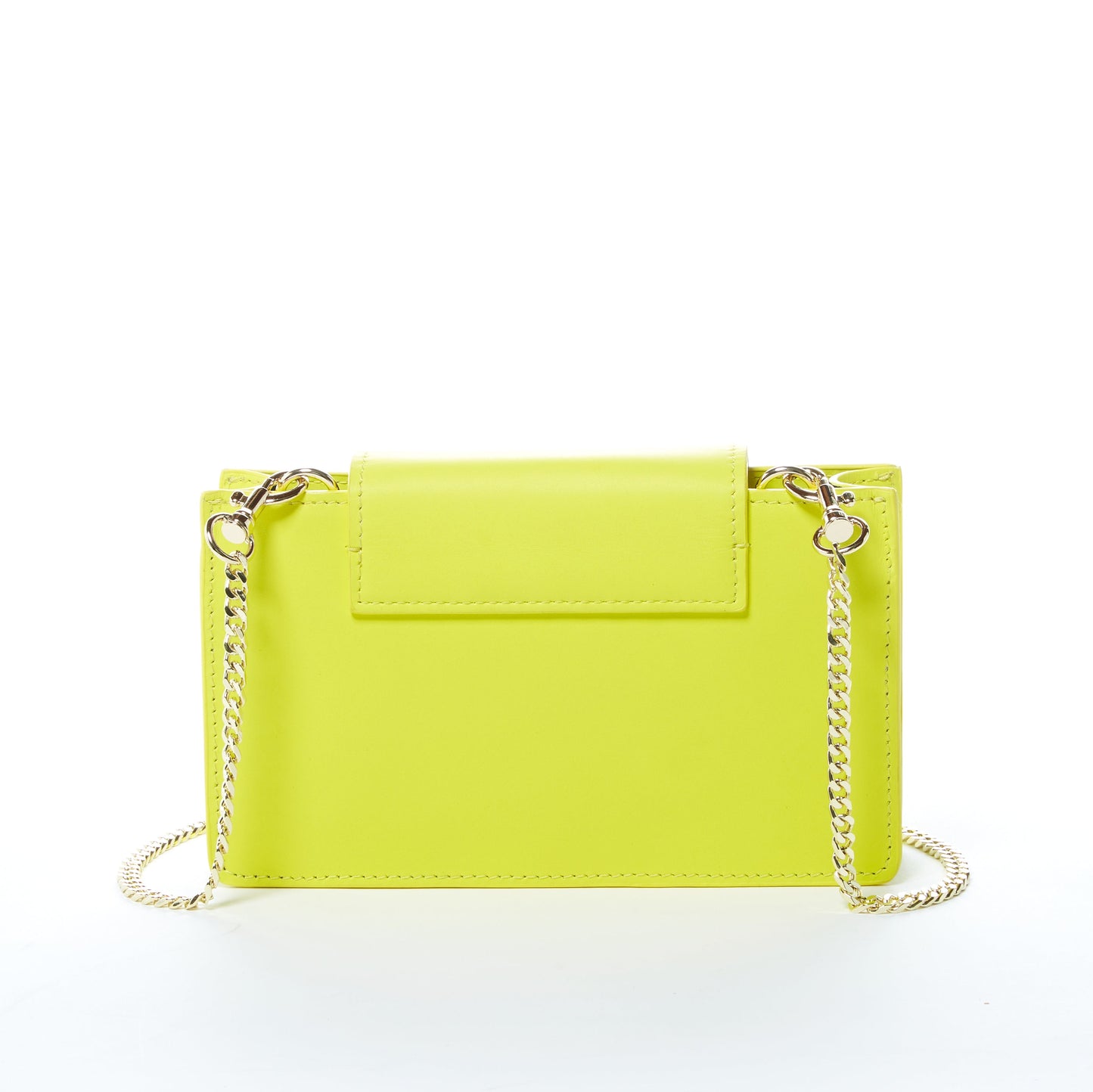 SUSU Bright Yellow Mini Crossbody Purse Chain Strap Leather Wristlet Women's Handbag