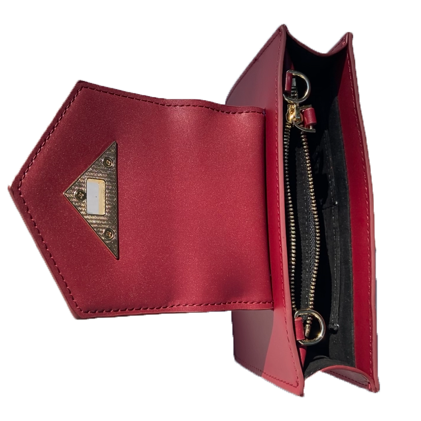 SUSU Mini Crossbody Bag Small Leather Burgundy Purse Wristlet Women's Handbag