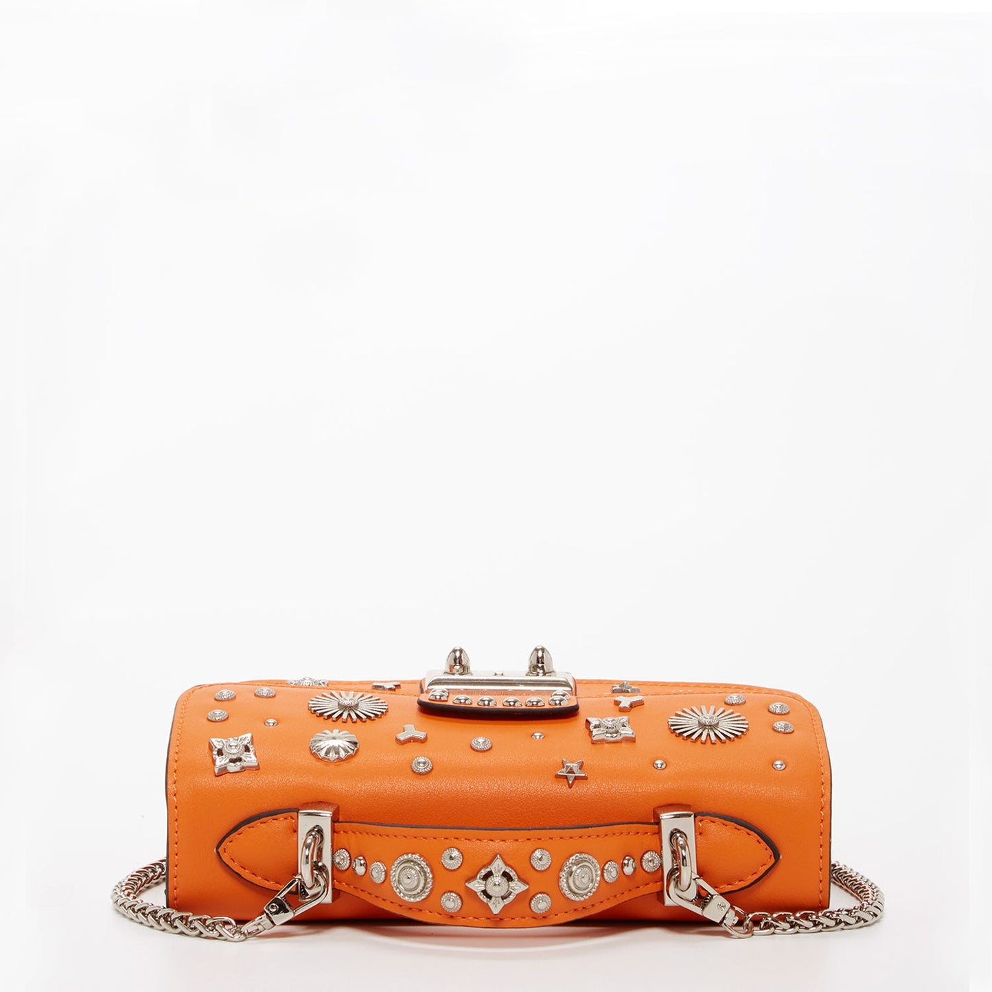 SUSU Studded Small Leather Crossbody Bag Orange Purse Cute Handbag Women's Handbag