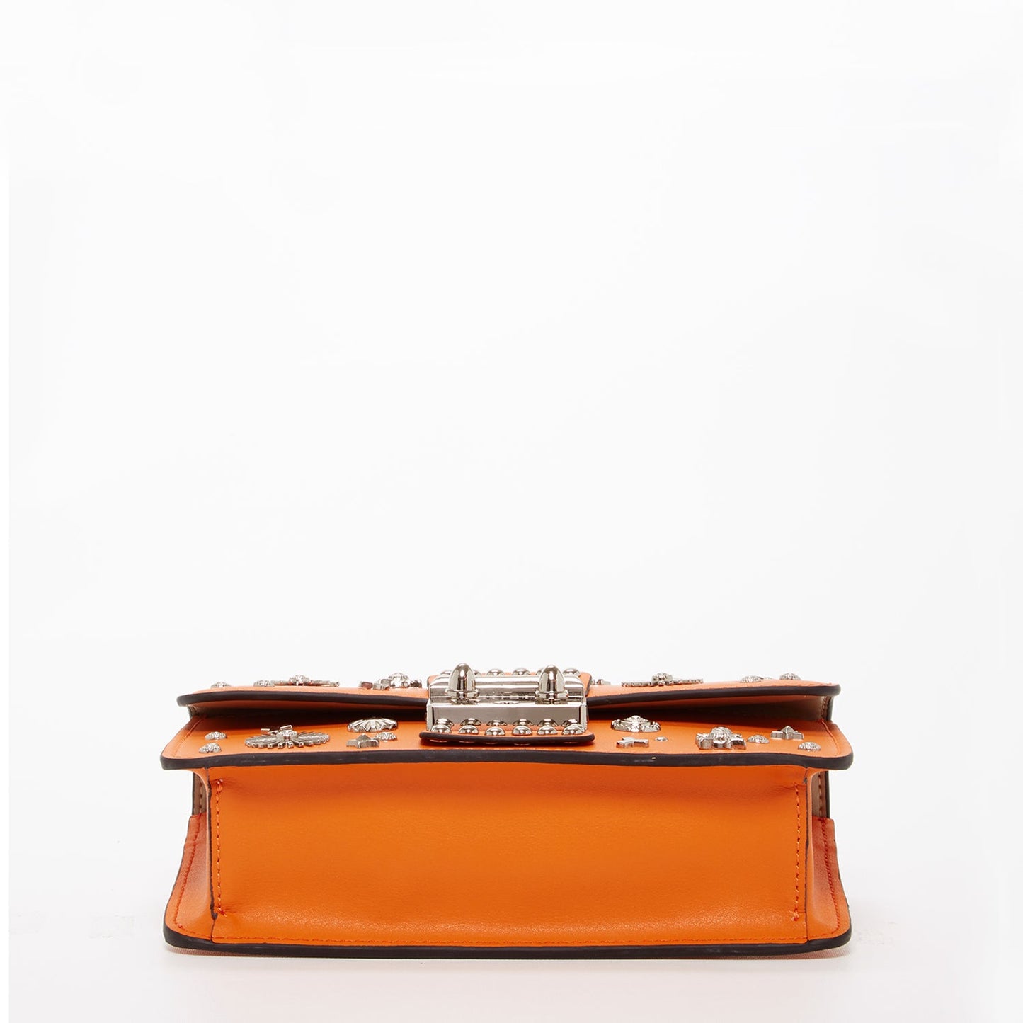 SUSU Studded Small Leather Crossbody Bag Orange Purse Cute Handbag Women's Handbag