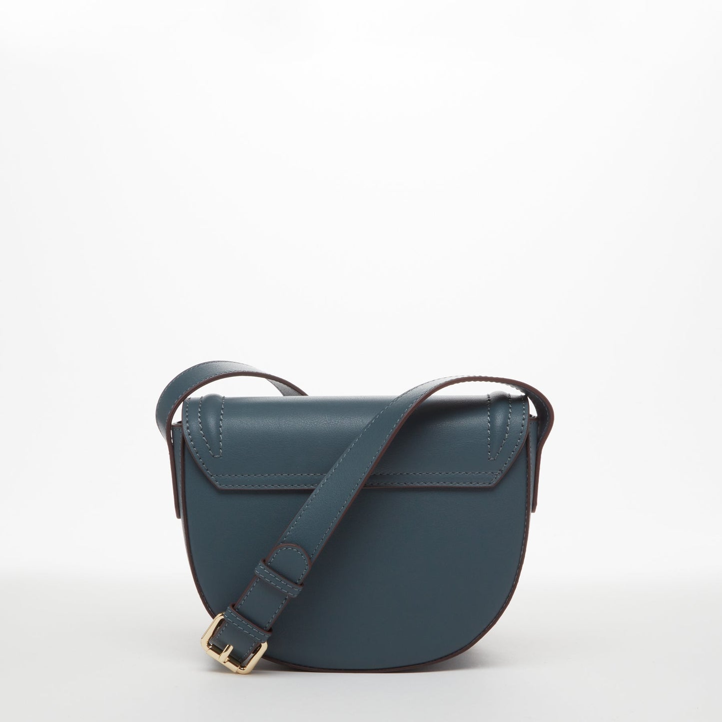 SUSU Leather Saddle Bag Blue Crossbody Purse Women's Handbag