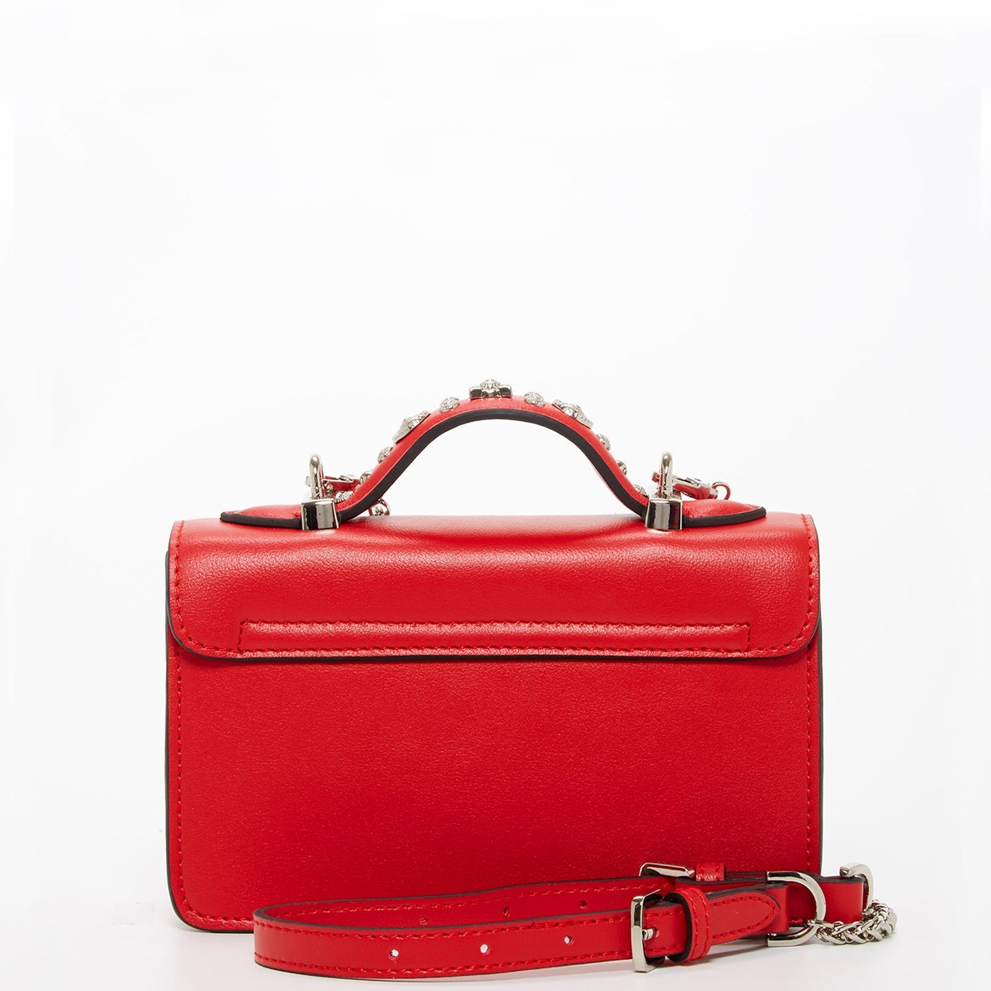 SUSU Studded Small Leather Crossbody Bag Red Purse Women's Handbag