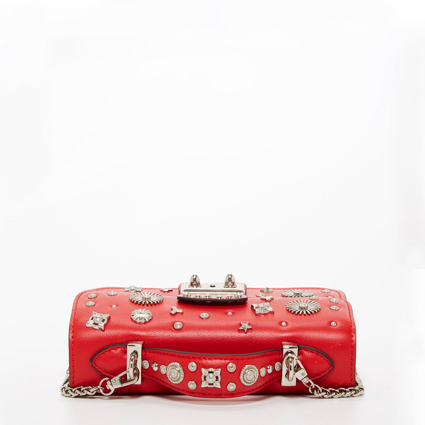SUSU Studded Small Leather Crossbody Bag Red Purse Women's Handbag