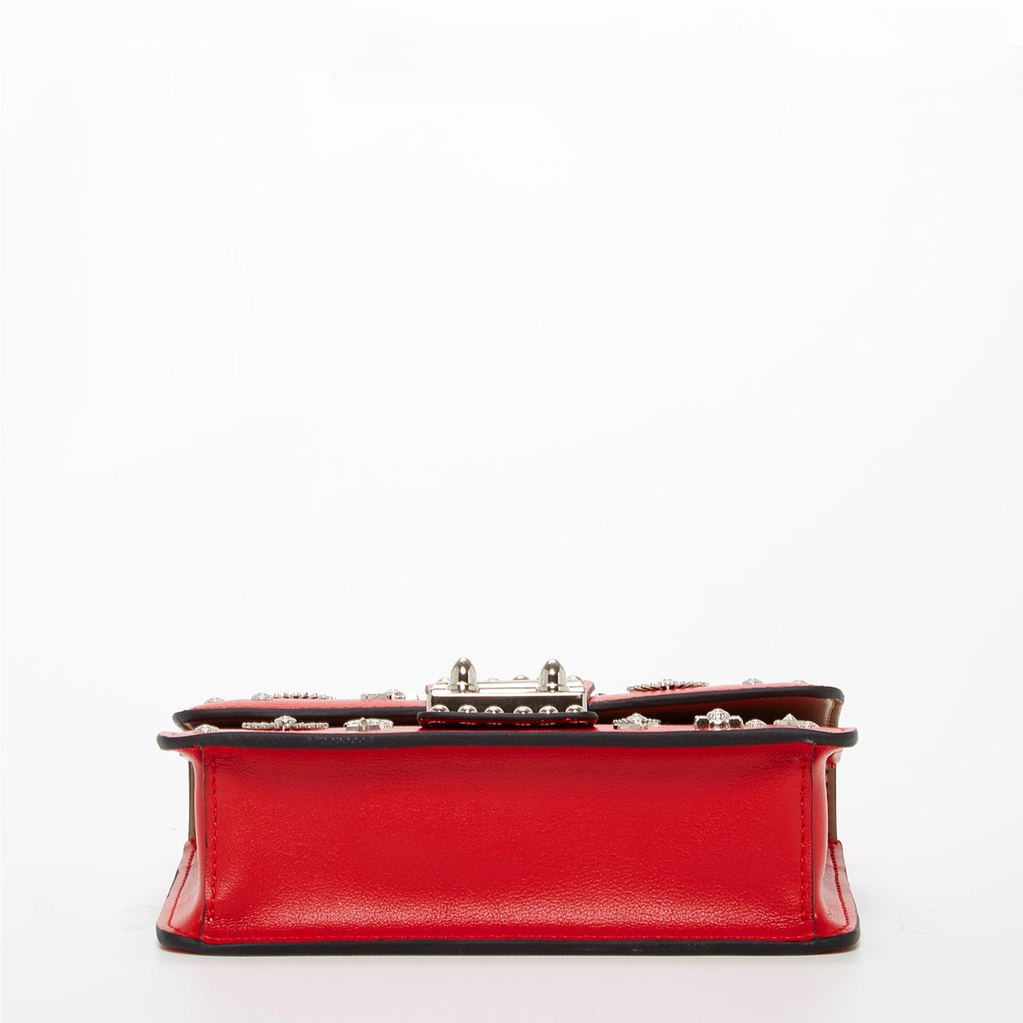 SUSU Studded Small Leather Crossbody Bag Red Purse Women's Handbag