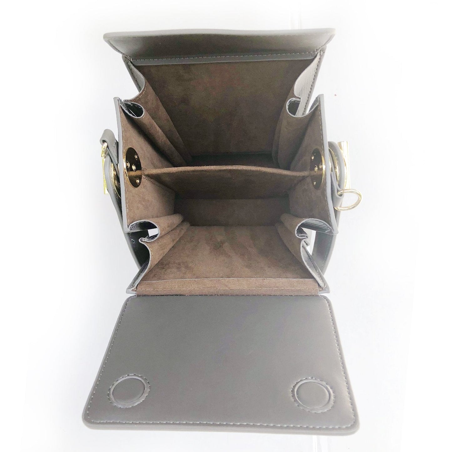 SUSU Grey Leather Bucket Bag Unique Leather Crossbody Purse Women's Handbag