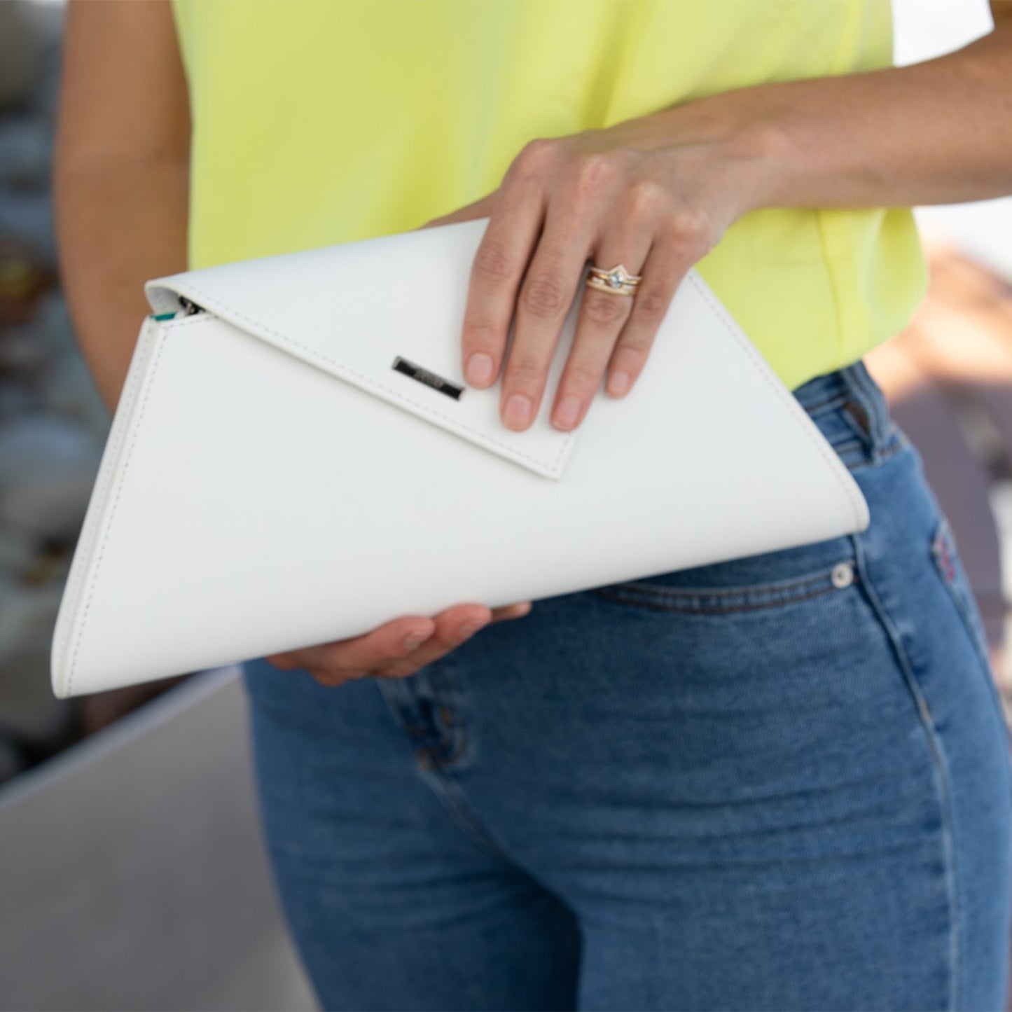 SUSU White Purse Leather Clutch Bag Crossbody Evening Purse Unique Women's Handbag