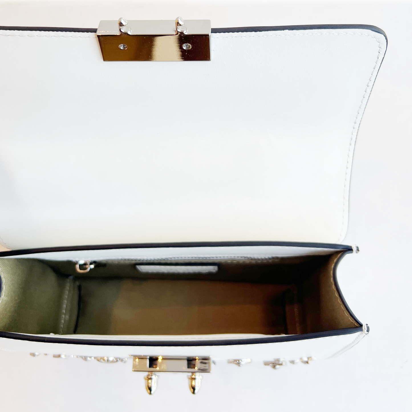 SUSU Small Leather Crossbody Bag White Purse Women's Handbag