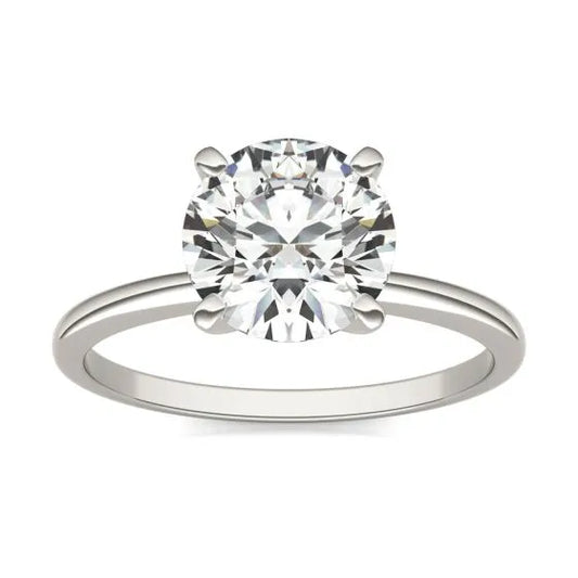 2 CTW Round Lab Grown Diamond Solitaire Engagement Ring 14K White Gold (G-VS)