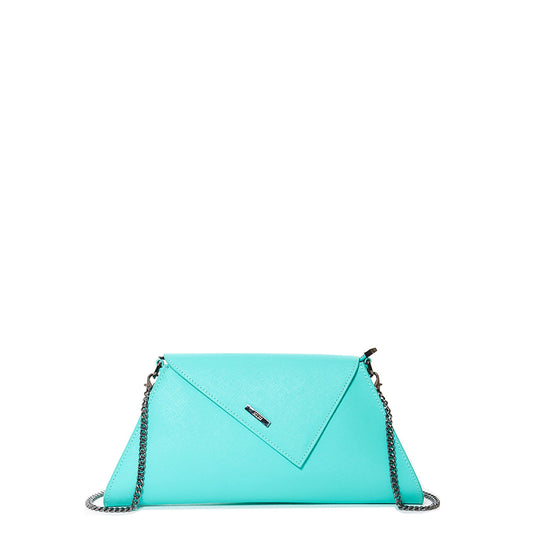SUSU Leather Clutch Bag Turquoise Evening Purse Unique Women's Handbag