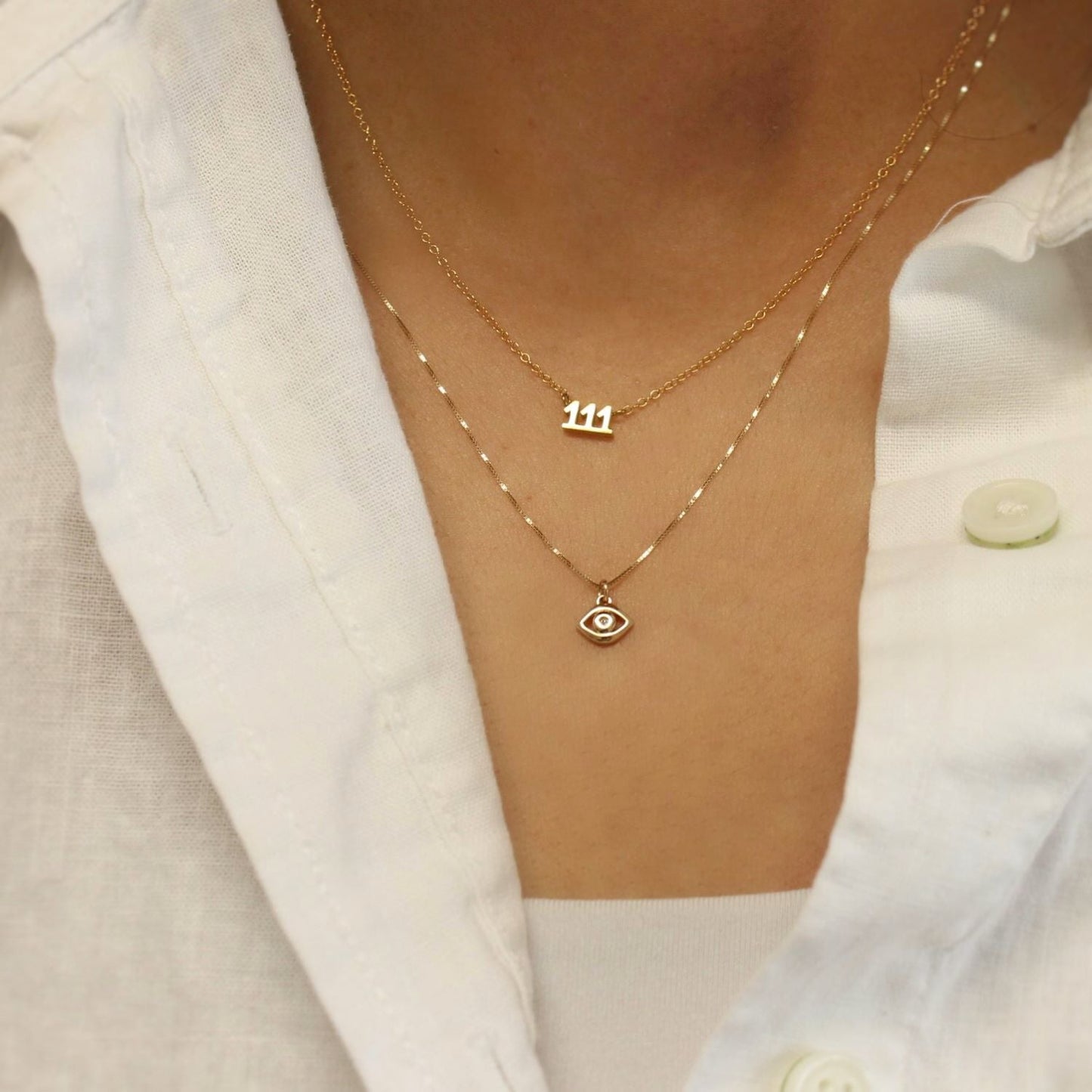 Diamond Evil Eye Necklace