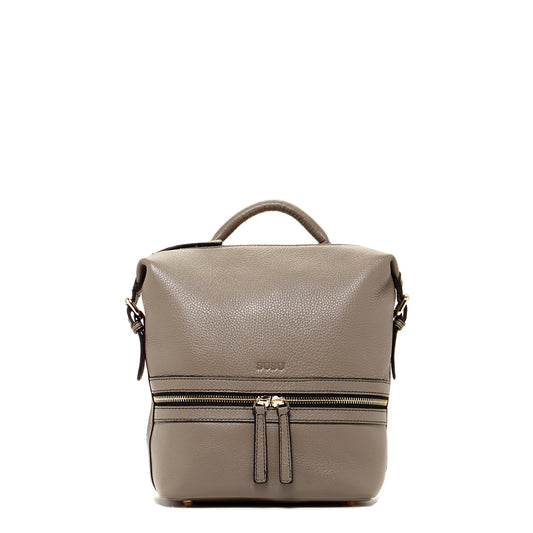 SUSU Grey Leather Backpack Purse Convertible Crossbody Bag