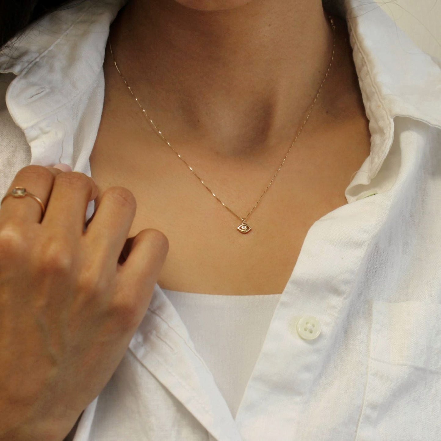 Diamond Evil Eye Necklace