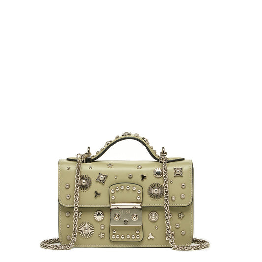 SUSU Small Leather Crossbody Bag Sage Green Purse Women's Handbag